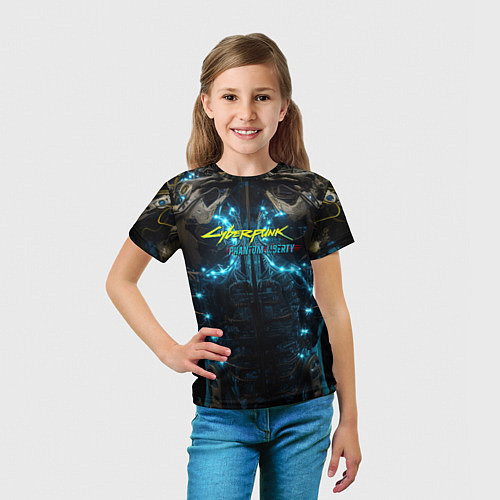 Детская футболка Киберпанк 2077 призрачная свобода тело киборга / 3D-принт – фото 5