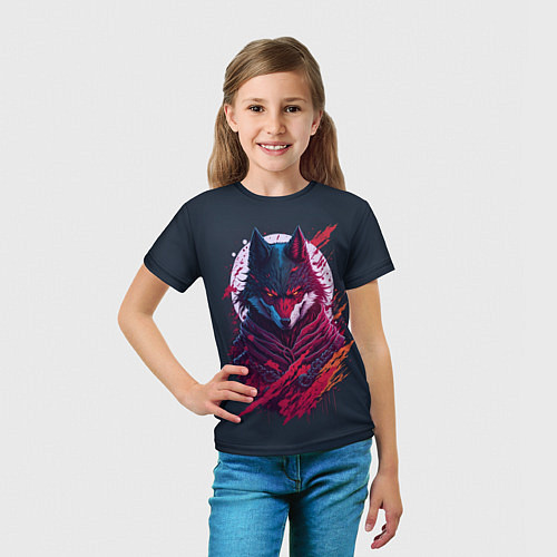 Детская футболка Лис ниндзя от нейросети / 3D-принт – фото 5