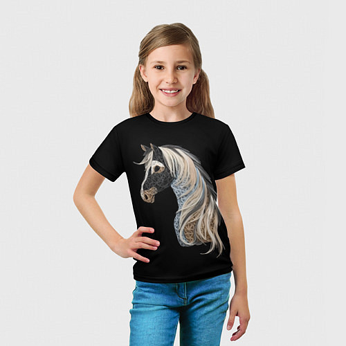 Детская футболка Вышивка Лошадь / 3D-принт – фото 5