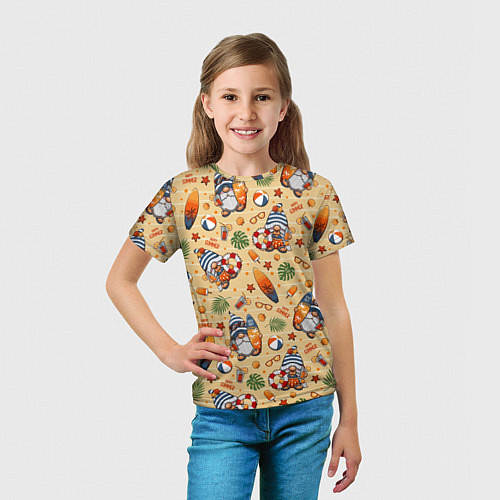 Детская футболка Гномы на пляже / 3D-принт – фото 5