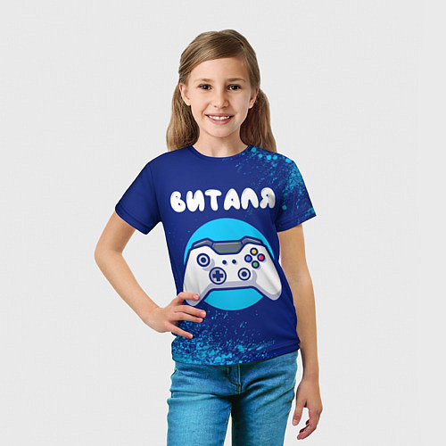 Детская футболка Виталя геймер / 3D-принт – фото 5