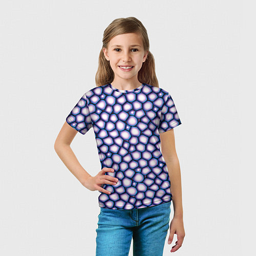 Детская футболка Текстура неоновых камней / 3D-принт – фото 5