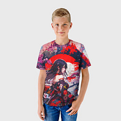 Футболка детская Японская девушка от нейросети, цвет: 3D-принт — фото 2