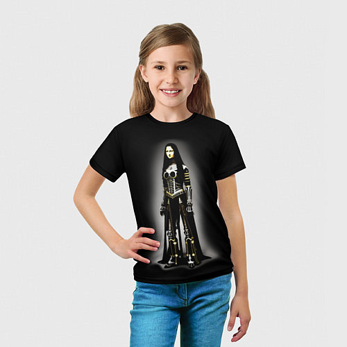 Детская футболка Мона Лиза - готика - нейросеть / 3D-принт – фото 5