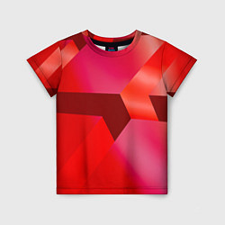 Футболка детская Красная геометрия, цвет: 3D-принт