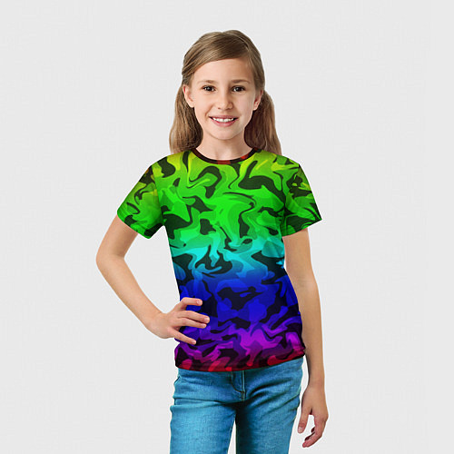 Детская футболка Камуфляж спектр / 3D-принт – фото 5