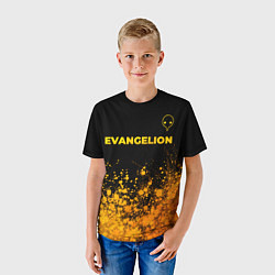 Футболка детская Evangelion - gold gradient: символ сверху, цвет: 3D-принт — фото 2