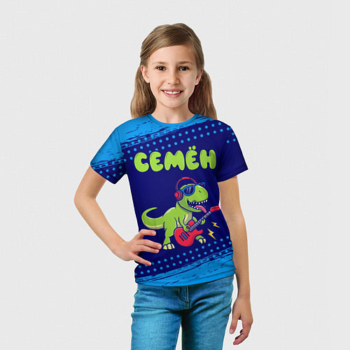 Детская футболка Семён рокозавр / 3D-принт – фото 5