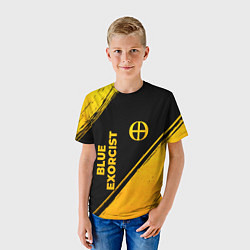 Футболка детская Blue Exorcist - gold gradient: надпись, символ, цвет: 3D-принт — фото 2