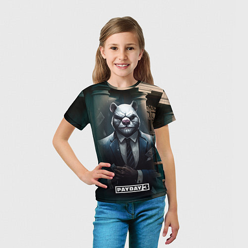 Детская футболка Payday 3 white bear / 3D-принт – фото 5