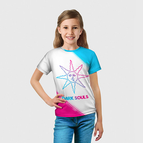 Детская футболка Dark Souls neon gradient style / 3D-принт – фото 5