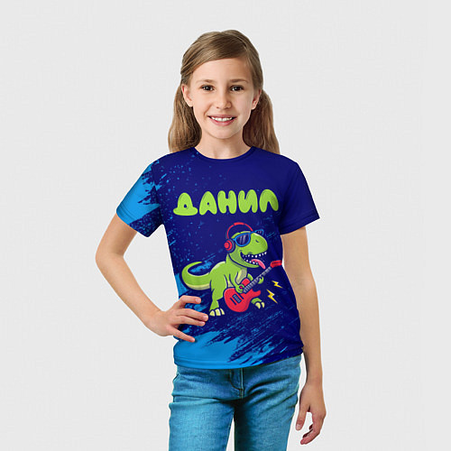 Детская футболка Данил рокозавр / 3D-принт – фото 5