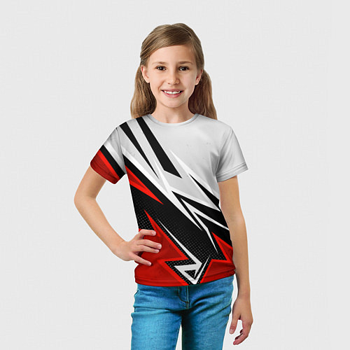 Детская футболка Бело-красная униформа для зала / 3D-принт – фото 5