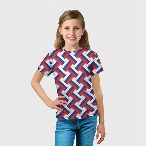 Детская футболка Россия - плетёнка / 3D-принт – фото 5