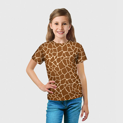 Детская футболка Пятнистая шкура жирафа / 3D-принт – фото 5