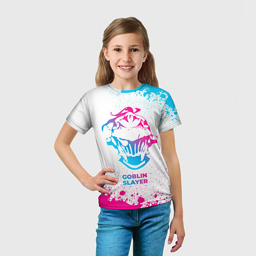 Детская футболка Goblin Slayer neon gradient style / 3D-принт – фото 5
