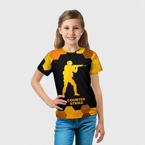 Детская футболка Counter Strike - gold gradient / 3D-принт – фото 5