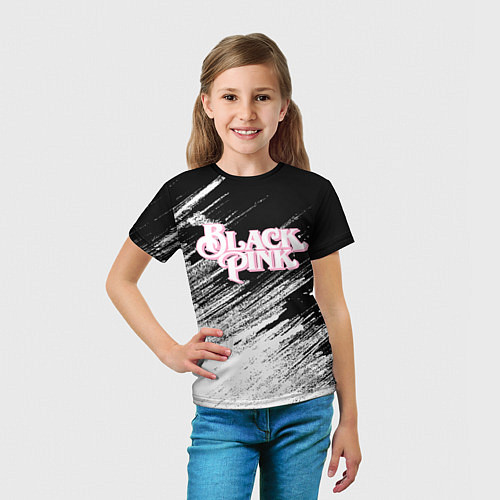 Детская футболка Blackpink - черно-белый / 3D-принт – фото 5