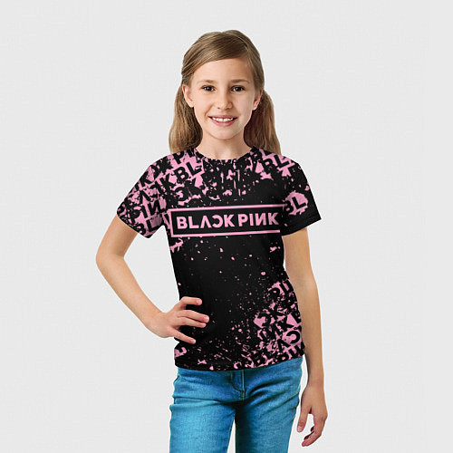 Детская футболка Блэкпинк - потертости / 3D-принт – фото 5