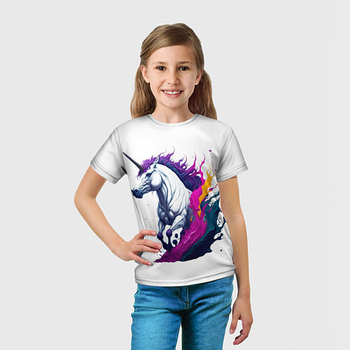Детская футболка Единорог в красках / 3D-принт – фото 5