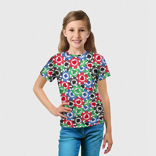 Детская футболка Фишки, Ставки, Покер / 3D-принт – фото 5
