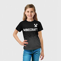 Футболка детская Minecraft glitch на темном фоне: символ сверху, цвет: 3D-принт — фото 2