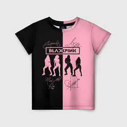 Детская футболка Blackpink силуэт девушек