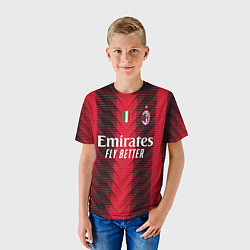 Футболка детская ФК Милан форма 2324 домашняя, цвет: 3D-принт — фото 2