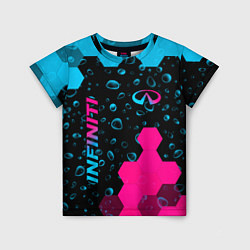 Футболка детская Infiniti - neon gradient: надпись, символ, цвет: 3D-принт