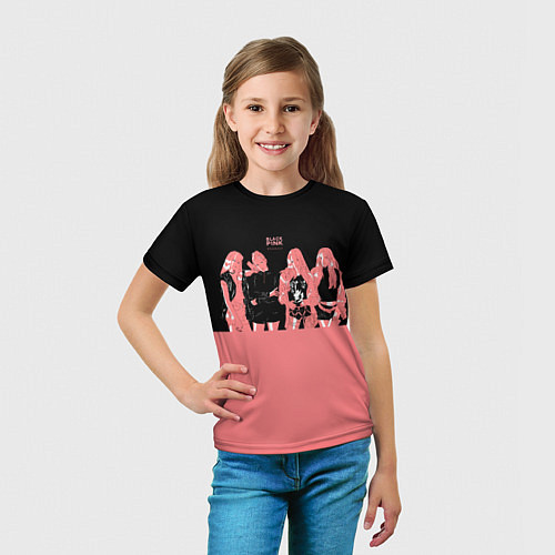 Детская футболка BLACK PINK на черно-розовом / 3D-принт – фото 5