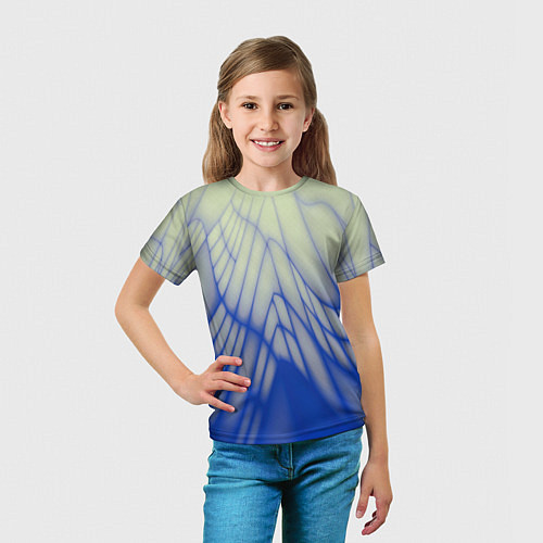 Детская футболка Лучи - неоновый синий - Хуф и Ся / 3D-принт – фото 5