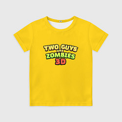 Футболка детская Two Guys & Zombies 3D - Лого на желтом, цвет: 3D-принт