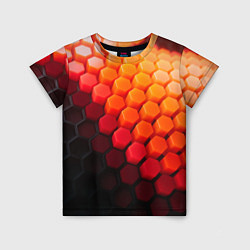 Футболка детская Hexagon orange, цвет: 3D-принт
