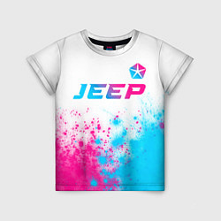 Детская футболка Jeep neon gradient style: символ сверху