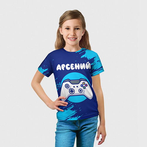Детская футболка Арсений геймер / 3D-принт – фото 5