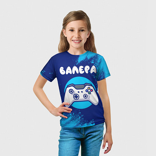 Детская футболка Валера геймер / 3D-принт – фото 5