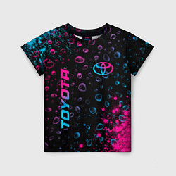 Футболка детская Toyota - neon gradient: надпись, символ, цвет: 3D-принт