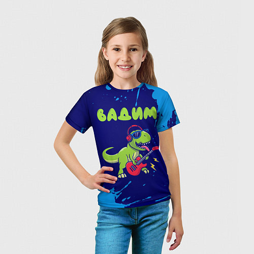 Детская футболка Вадим рокозавр / 3D-принт – фото 5