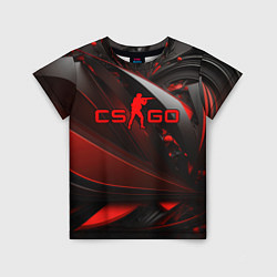 Футболка детская CS GO red and black, цвет: 3D-принт