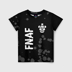 Футболка детская FNAF glitch на темном фоне: надпись, символ, цвет: 3D-принт
