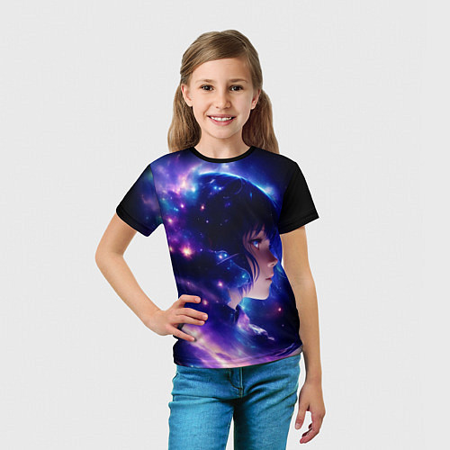 Детская футболка Космическая женщина / 3D-принт – фото 5