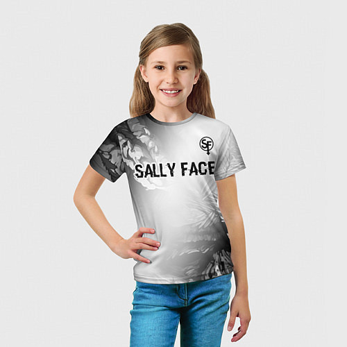 Детская футболка Sally Face glitch на светлом фоне: символ сверху / 3D-принт – фото 5
