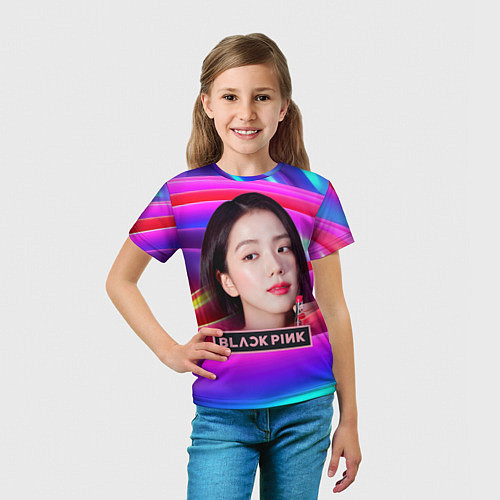 Детская футболка Джису яркий фон / 3D-принт – фото 5