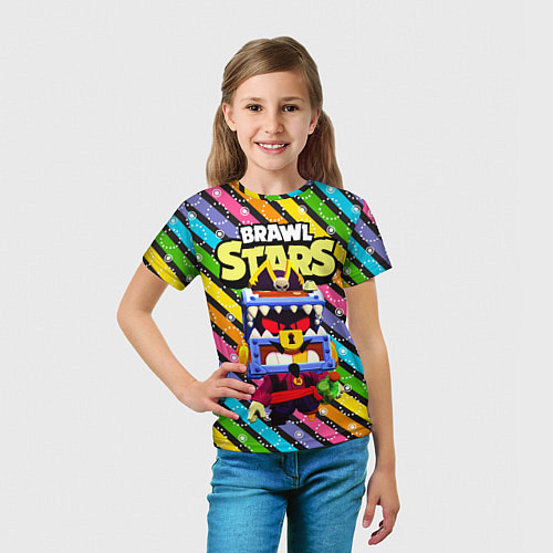 Детская футболка Затонувший сундук Грифф цветные полосы / 3D-принт – фото 5