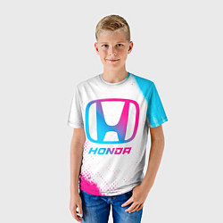 Футболка детская Honda neon gradient style, цвет: 3D-принт — фото 2