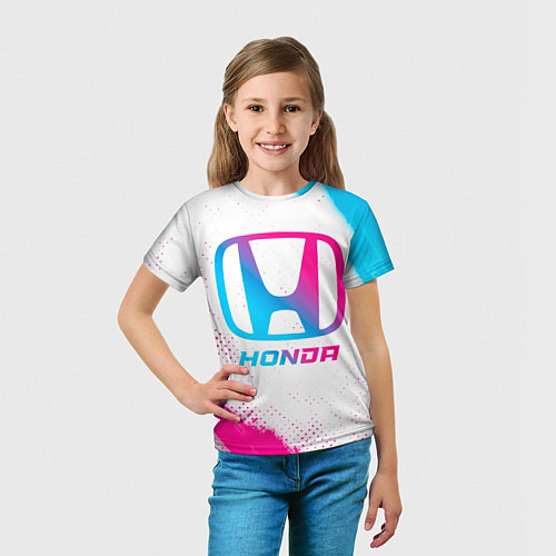 Детская футболка Honda neon gradient style / 3D-принт – фото 5