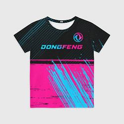 Футболка детская Dongfeng - neon gradient: символ сверху, цвет: 3D-принт
