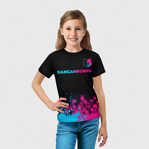 Детская футболка Danganronpa - neon gradient: символ сверху / 3D-принт – фото 5