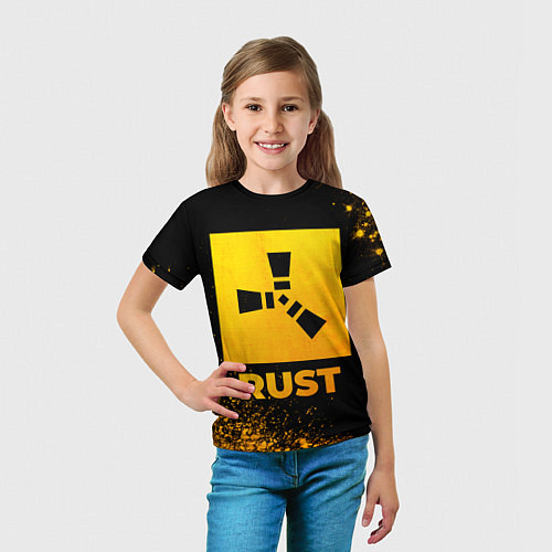 Детская футболка Rust - gold gradient / 3D-принт – фото 5