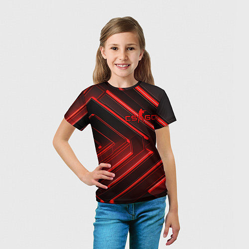 Детская футболка Red neon CS GO / 3D-принт – фото 5
